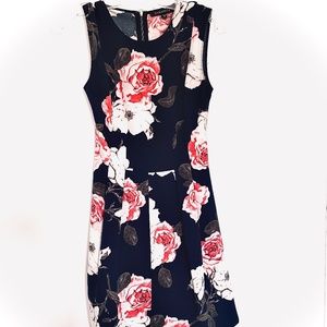 Navy Floral Dress